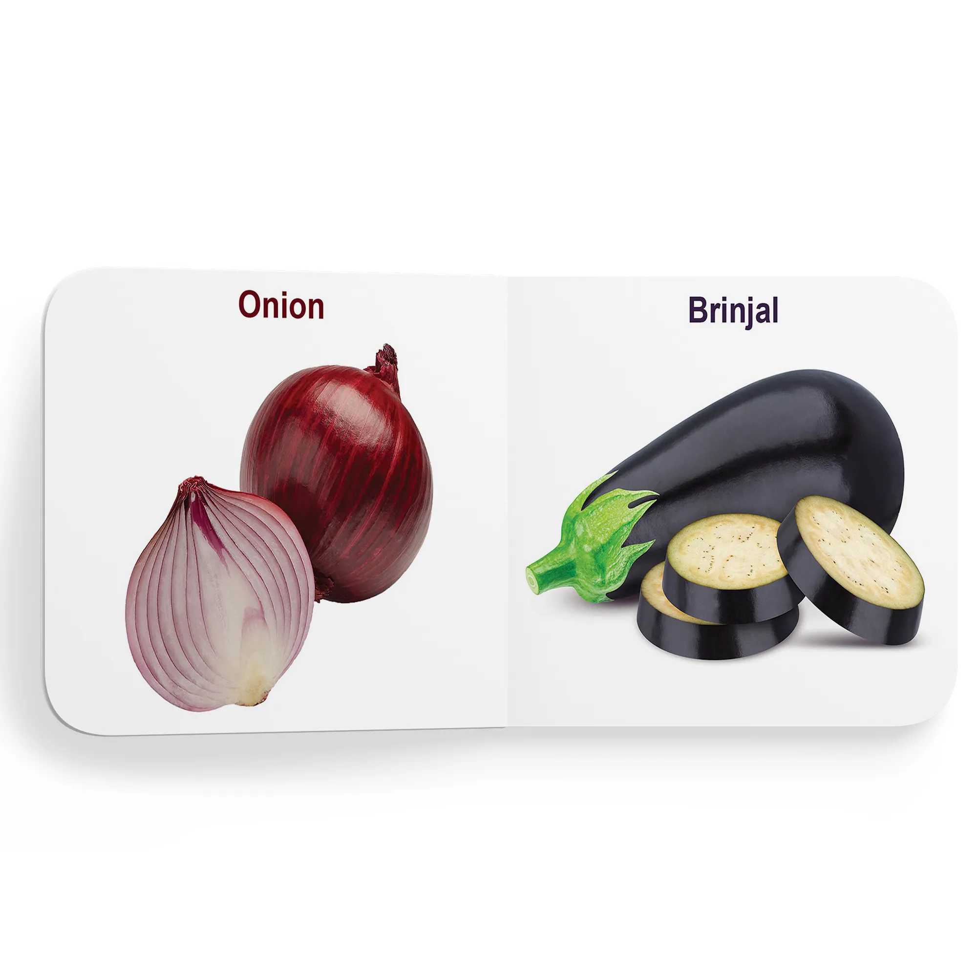 My First Tiny Board Books - Set Of 2 Books - Fruits And Vegetables For Kids Hardcover,   
