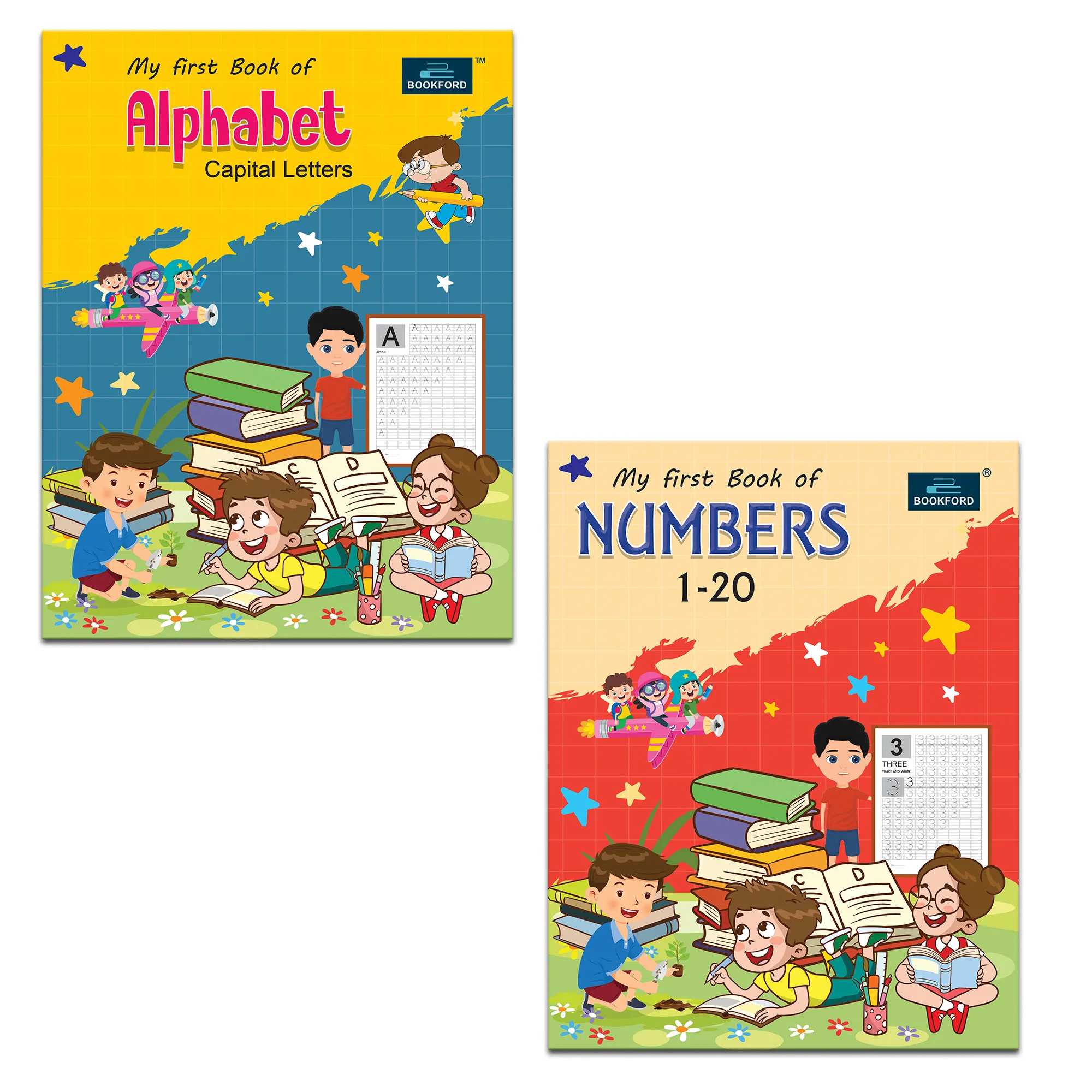My First Writing Books For Kids - Set Of 2 Books - Capital Letters , Numbers 1-20