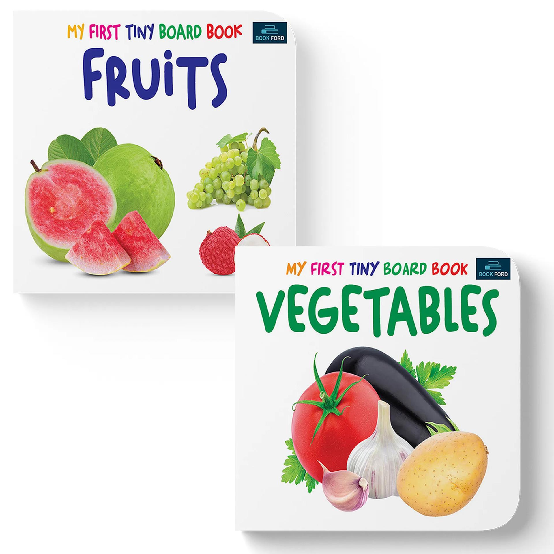 My First Tiny Board Books - Set Of 2 Books - Fruits And Vegetables For Kids Hardcover,    - 5