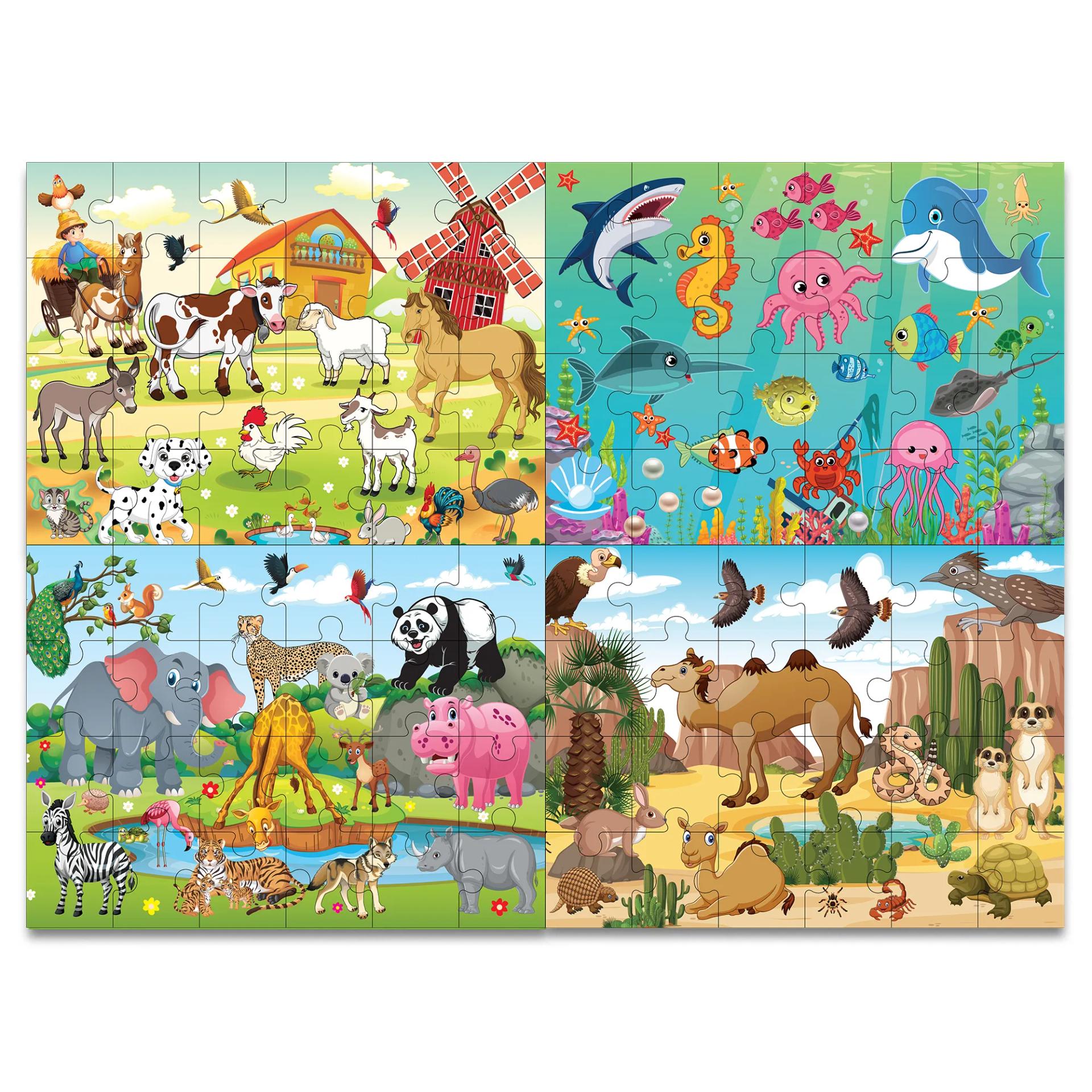 4 In 1 Animals Adventures Jigsaw Puzzle Game & Fun And Learning 96 Pieces - 3