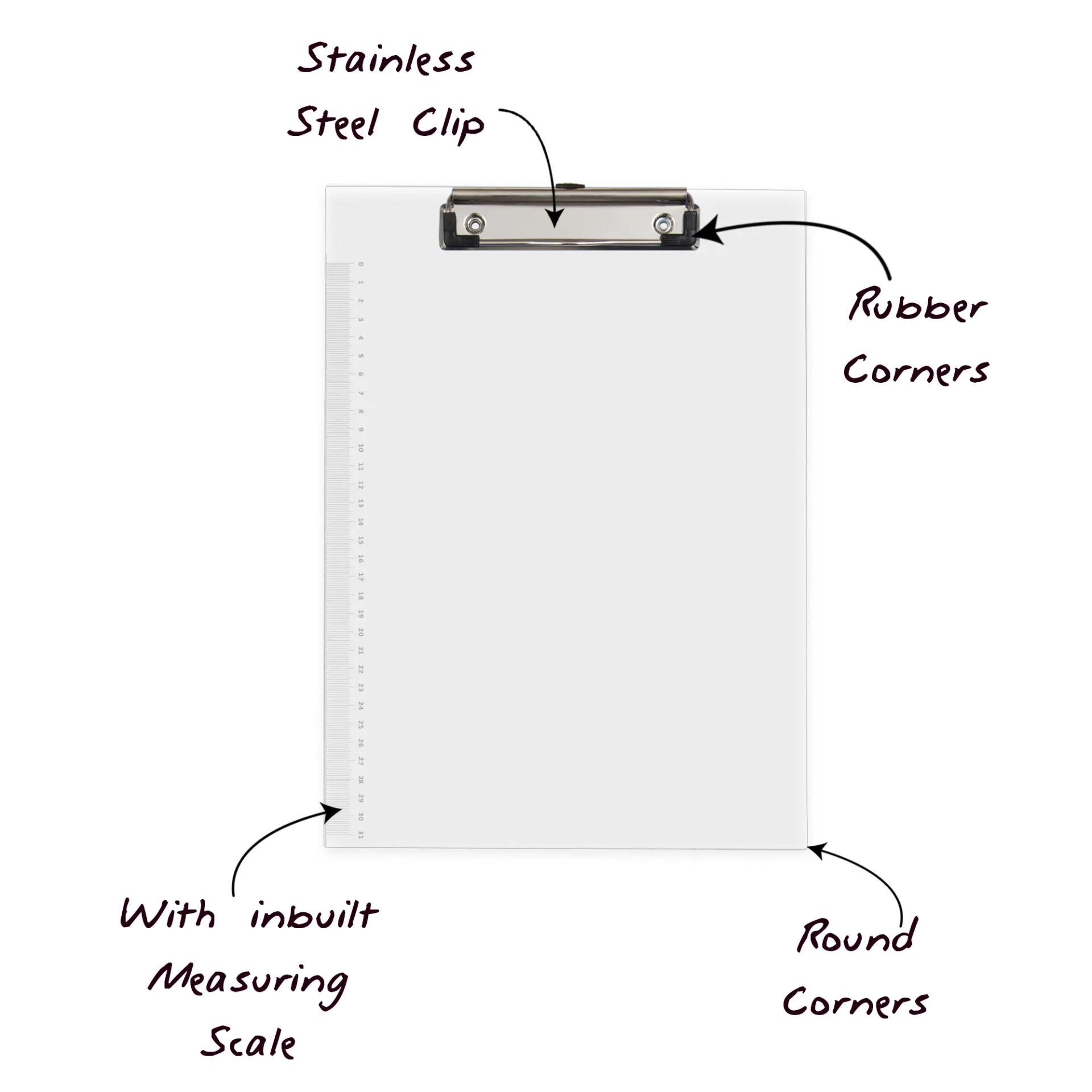 Student Transparent Examination Paper Clipboard | Writing Pad | Drawing/Writing/Exam Board/Clipboard with Clip and Elastic  - 4