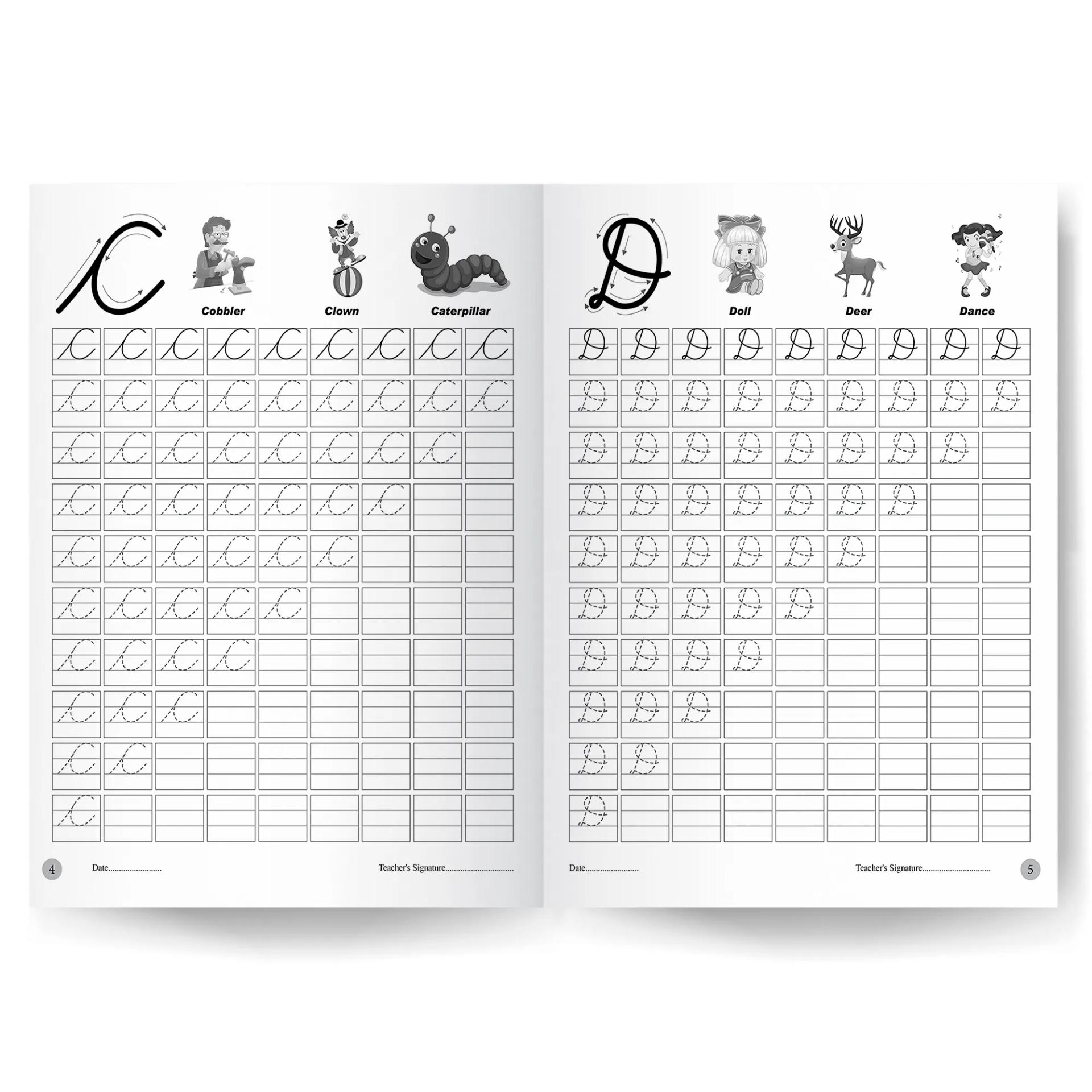 My First Cursive Writing Books For Kids - Set Of 2 Books - Capital Letters , And Small Letters - 8