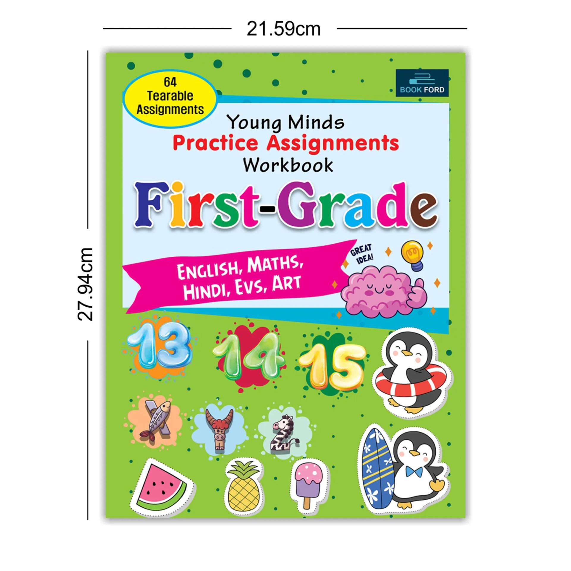Young Minds Practice Assignments Workbook - First Grade All In 1 Books For Kids - 5