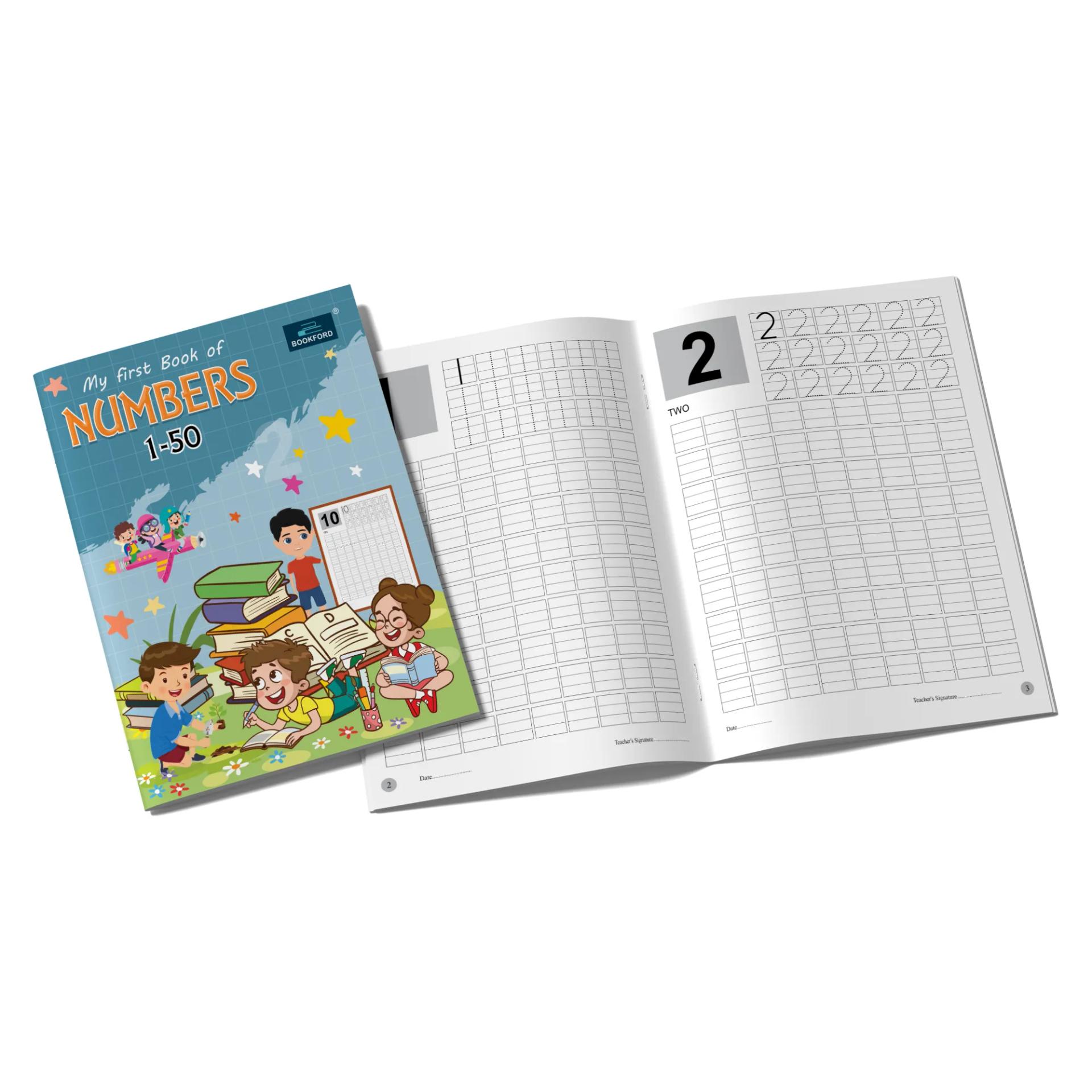 My First Writing Books For Kids - Set Of 2 Books - Small Letters , And Numbers 1-50 , - 2