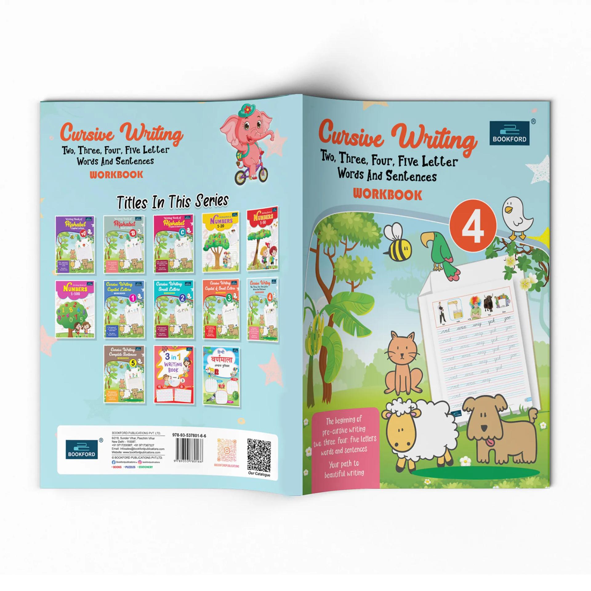 Cursive Writing Two, Three, Four, Five Letter Words & Sentences Books For Kids - Part 4 - 2
