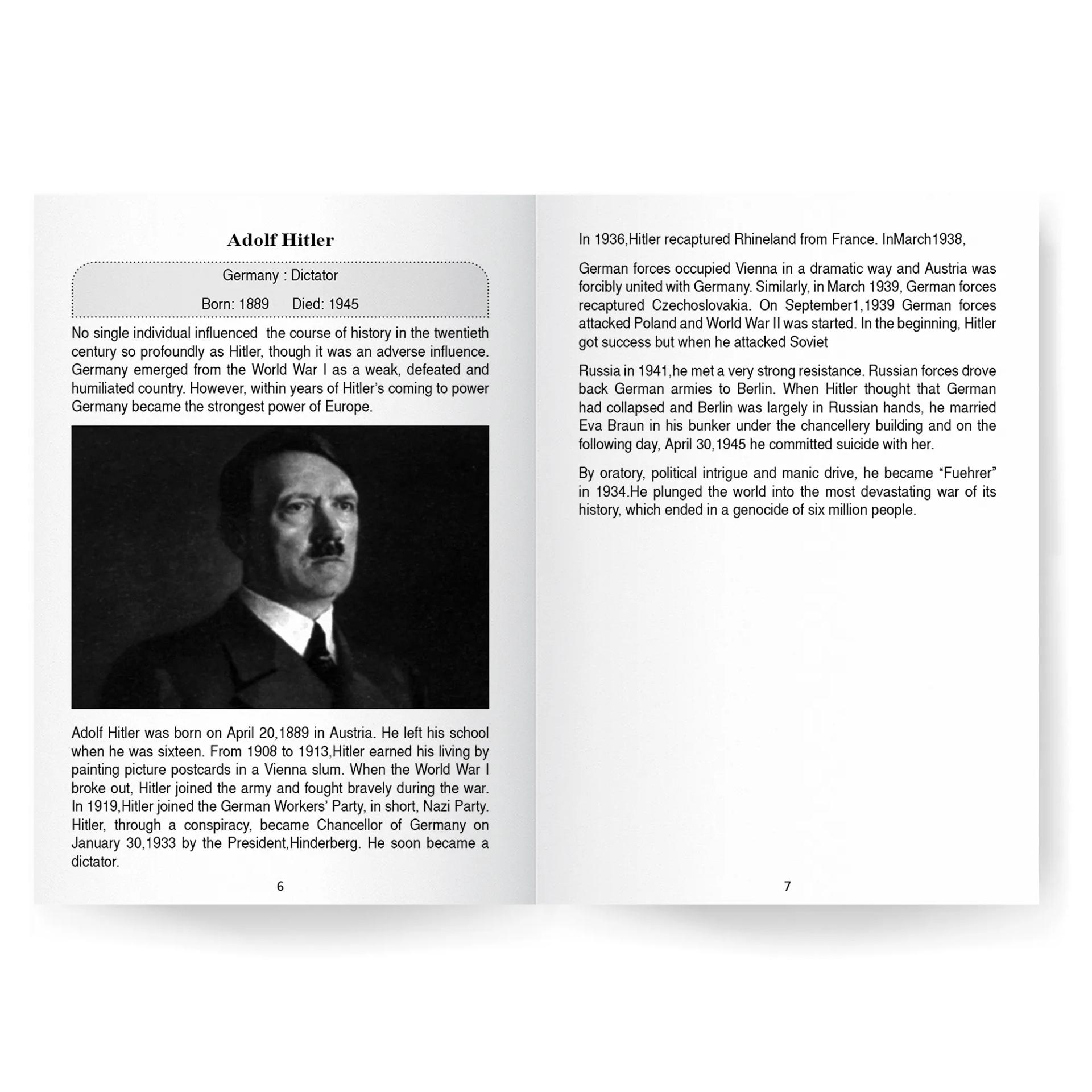 SHORT BIOGRAPHY - LEADERS & POLITICIANS - 1 FOR KIDS - 3