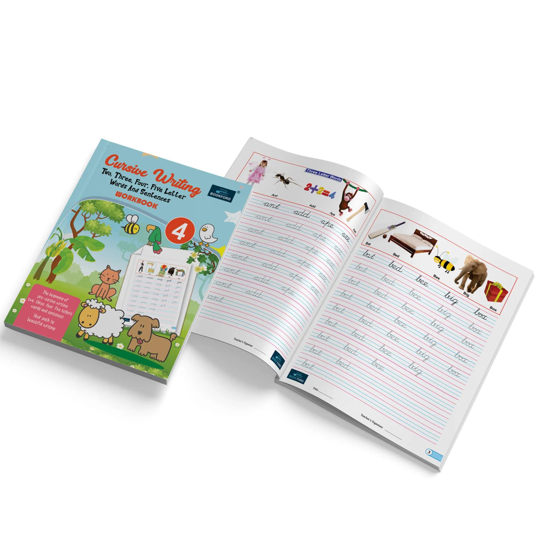 Cursive Writing Two, Three, Four, Five Letter Words & Sentences Books For Kids - Part 4 - 1