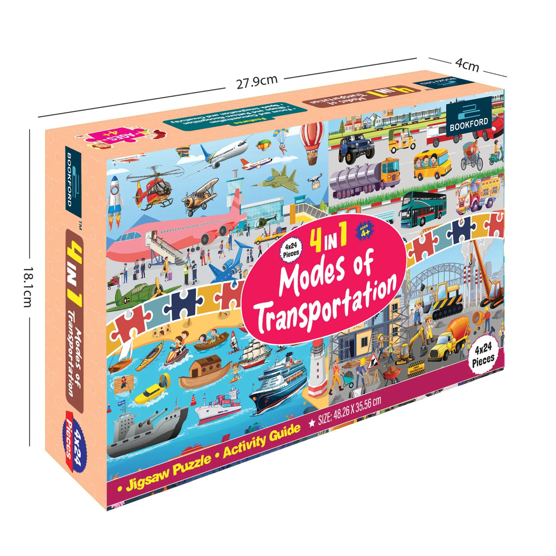 4 In 1 Modes Of Transportation Jigsaw Puzzle Game & Fun And Learning 96 Pieces - 5