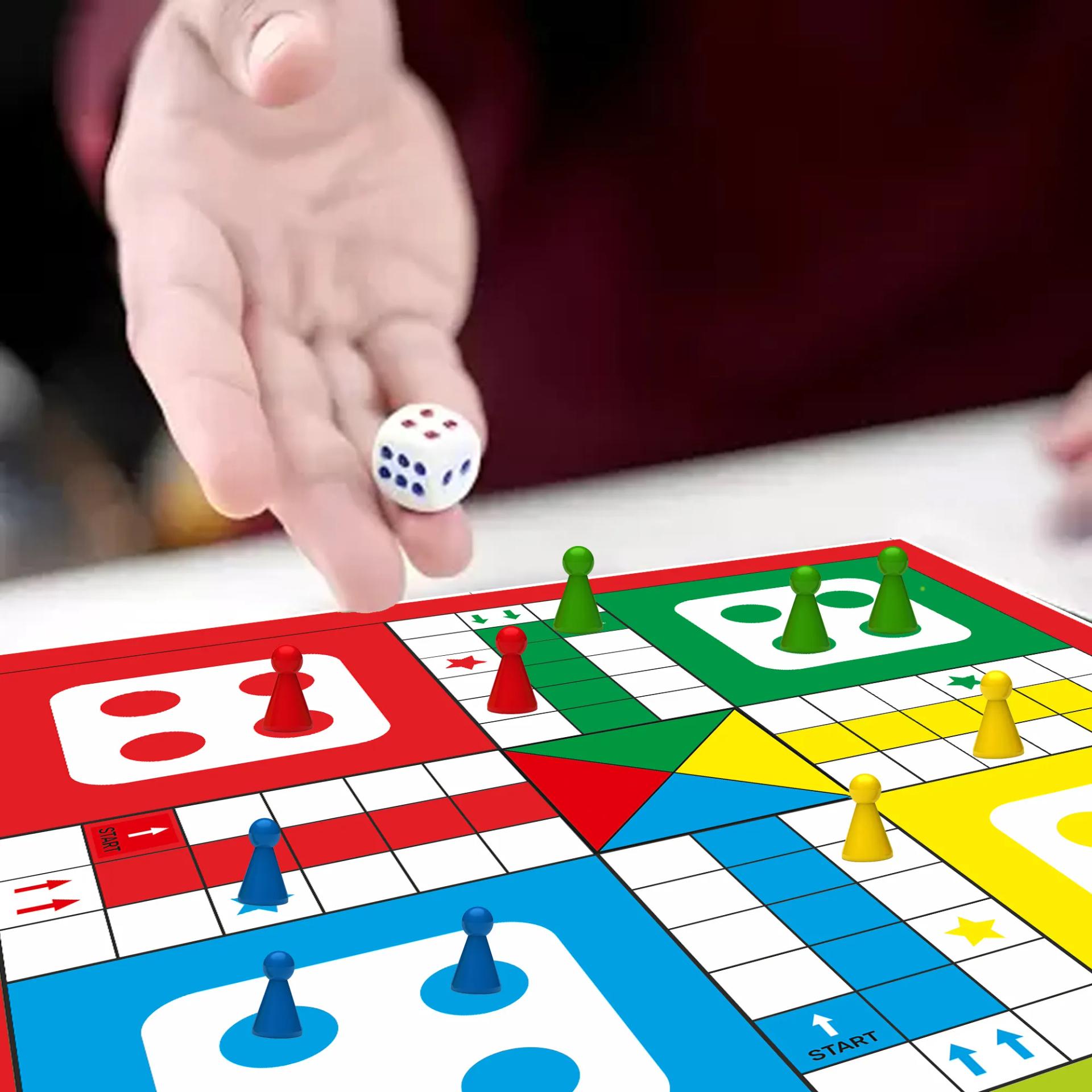 2 in 1 grand Ludo with Snakes & Ladders | Board Game for Kids & Families | Educational, Durable, Portable Fun for Ages 6+ | 10" Dual-Sided Board with 1 Dice & 16 Pawns - 6