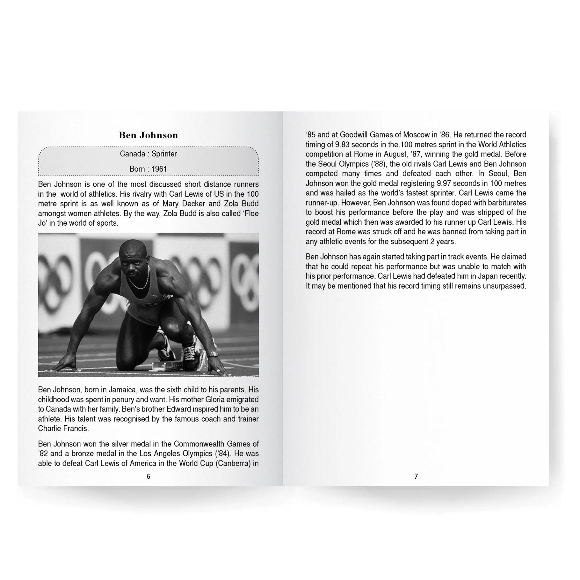 SHORT BIOGRAPHY - GREAT SPORTS PERSONS FOR KIDS - 3