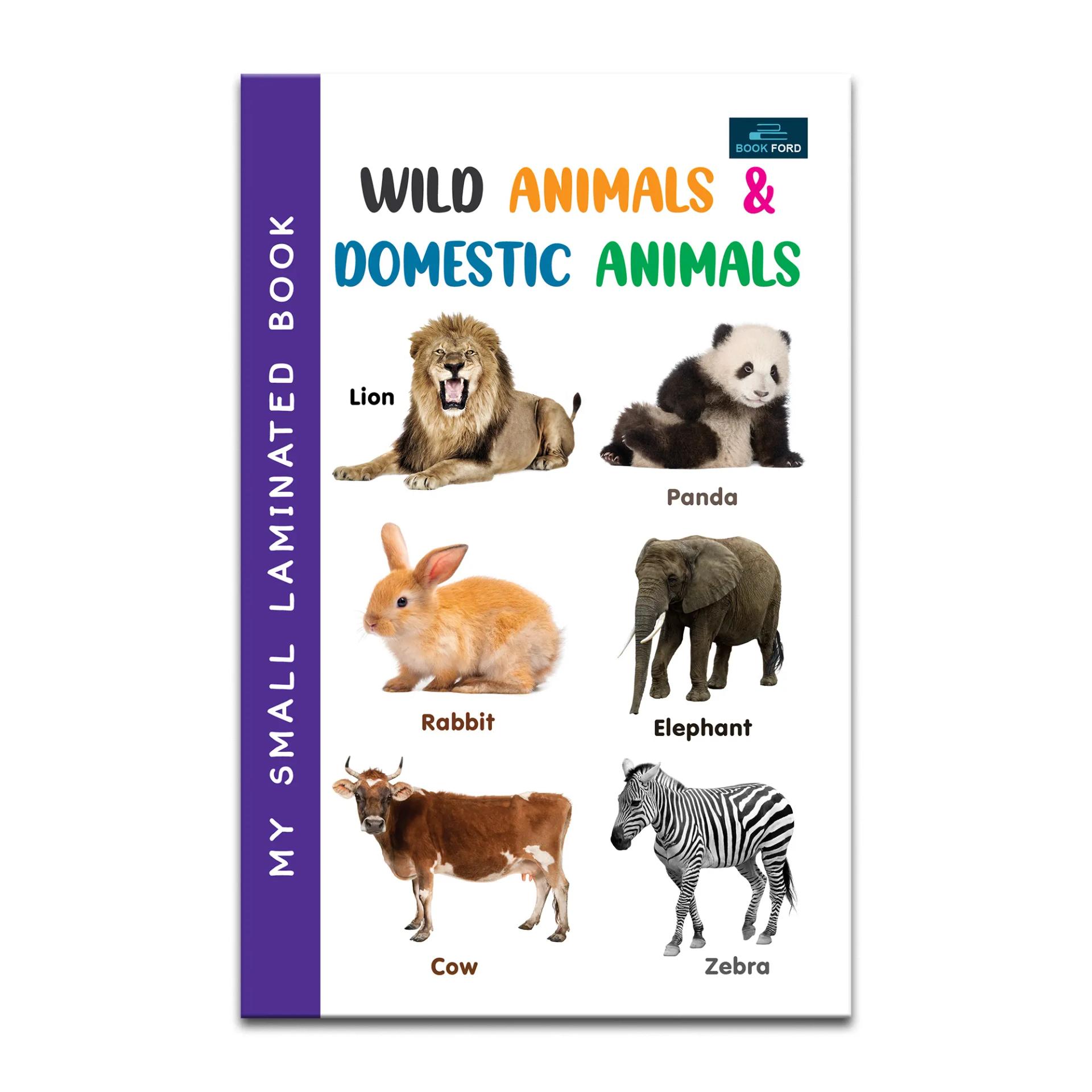 My Small Laminated Books - Set Of 2 Books - Hindi Varnamala And Wild Animals And Domestic For Kids ,    - 3