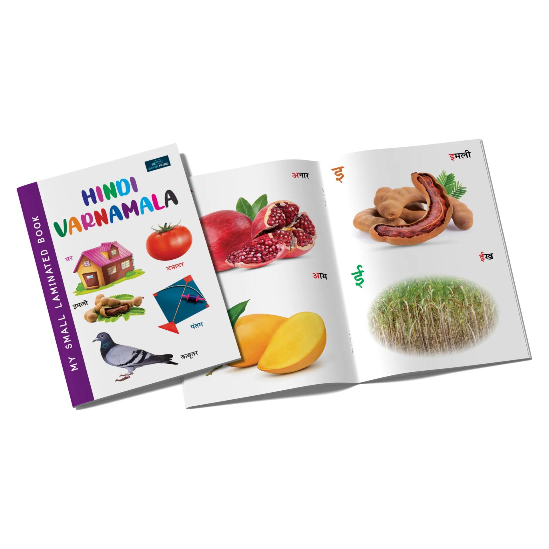 My Small Laminated Books - Set Of 2 Books - Hindi Varnamala And Wild Animals And Domestic For Kids ,    - 6