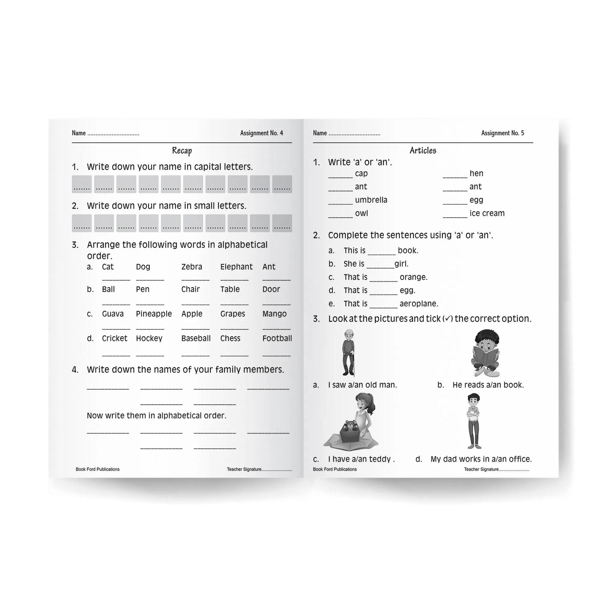 Young Minds Practice Assignments Workbook - First Grade All In 1 Books For Kids - 3