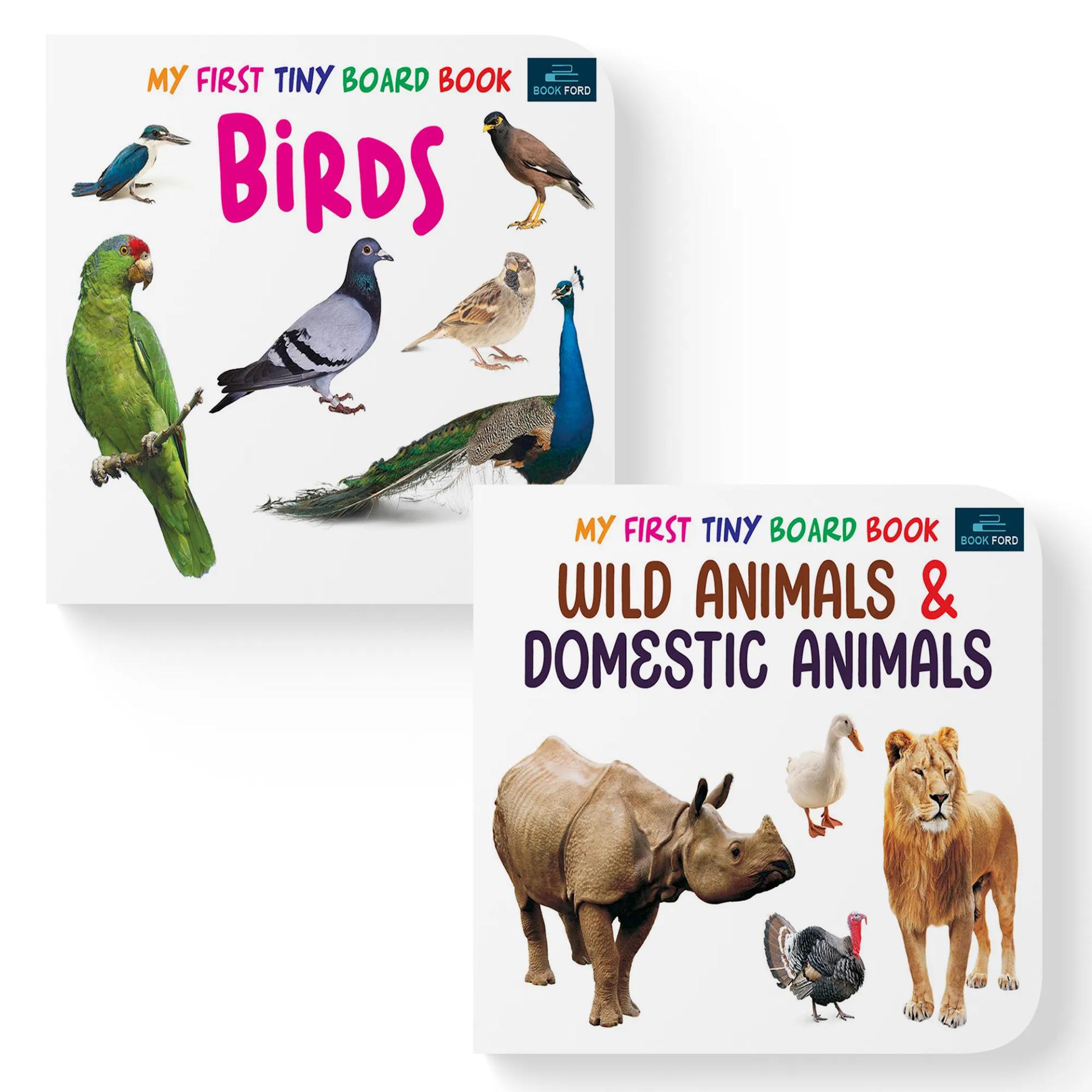 My First Tiny Board Books - Set Of 2 Books - Birds And Wild Animals & Domestic Animals For Kids Hardcover,    - 4
