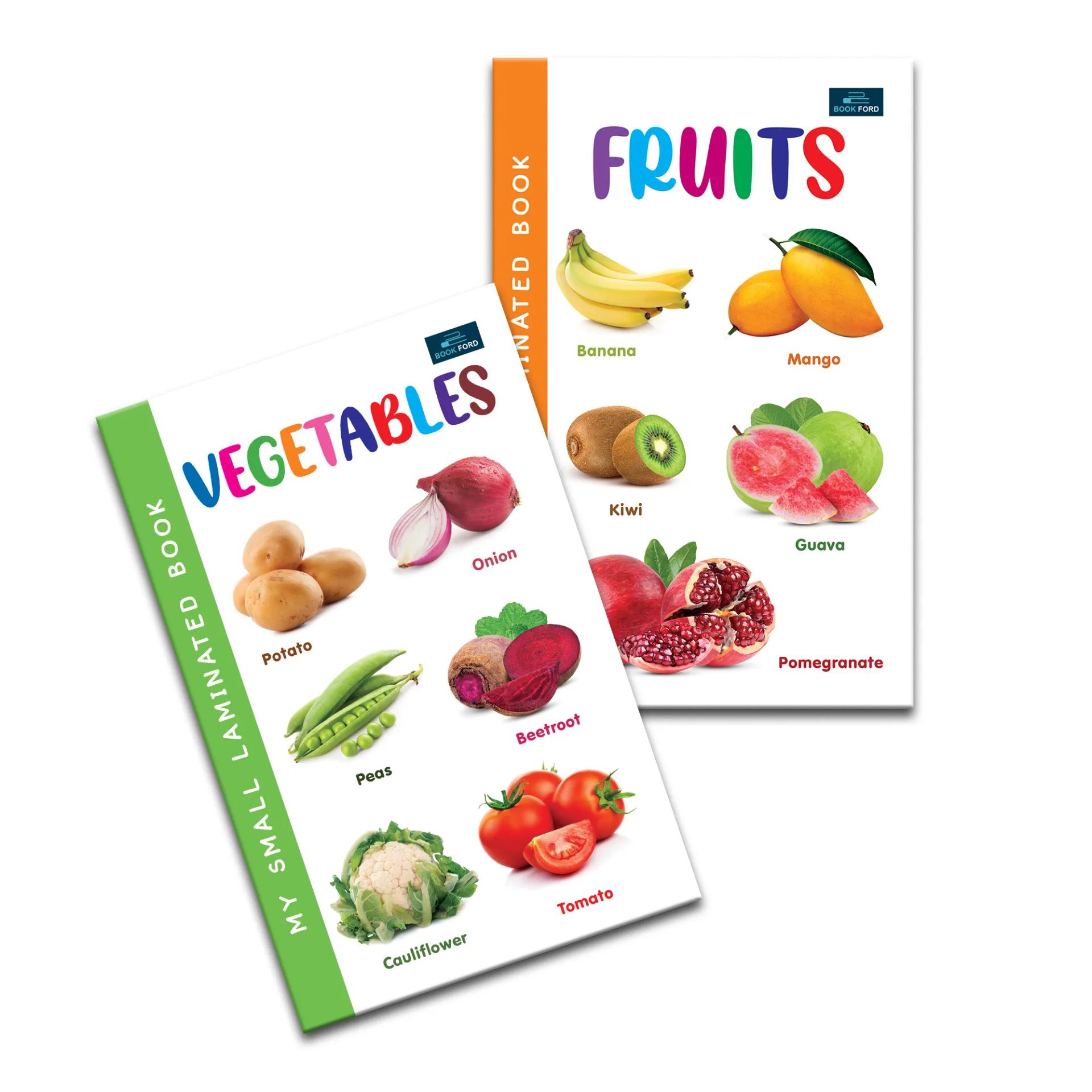 My Small Laminated Books - Set Of 2 Books - Fruits And Vegetables For Kids ,    - 3