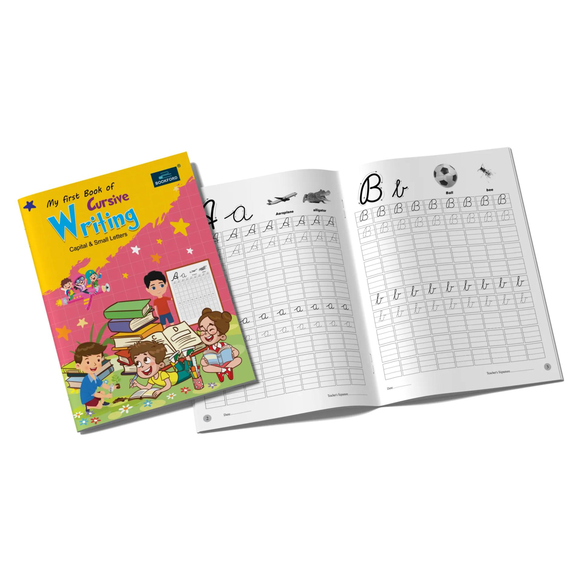 My First Cursive Writing Books For Kids - Set Of 2 Books - Capital & Small Letters , And Complete Sentences - 2
