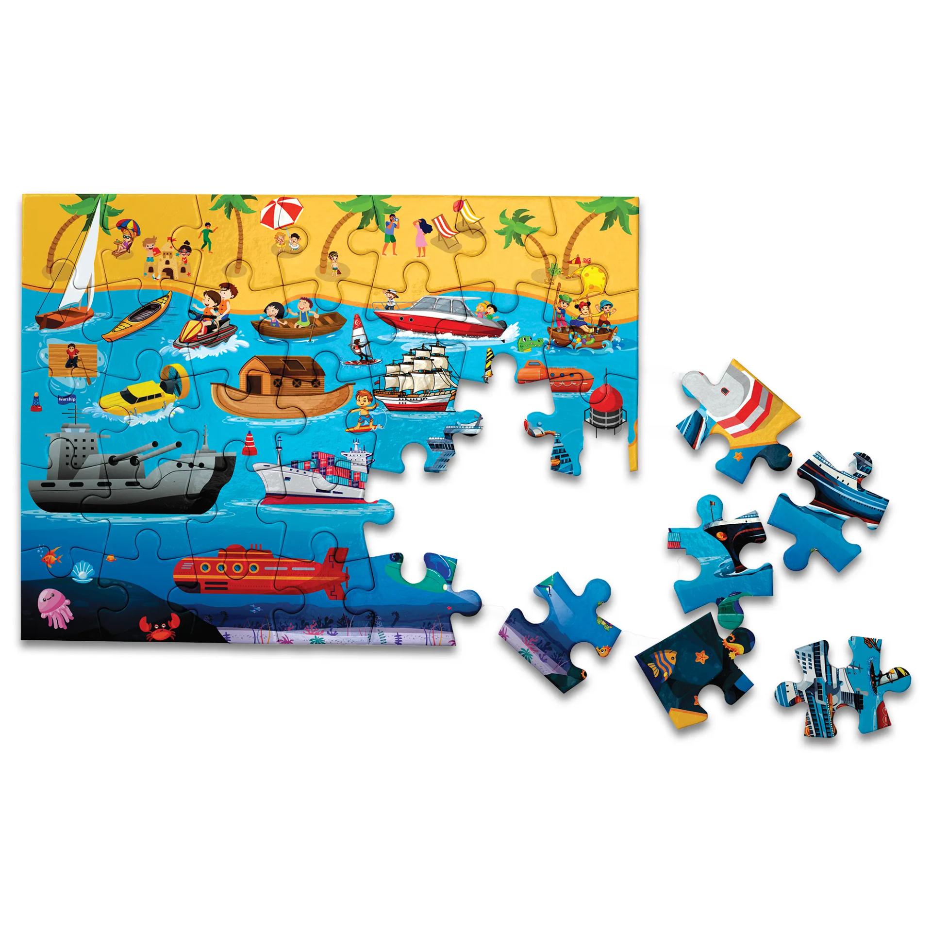 4 In 1 Modes Of Transportation Jigsaw Puzzle Game & Fun And Learning 96 Pieces - 4