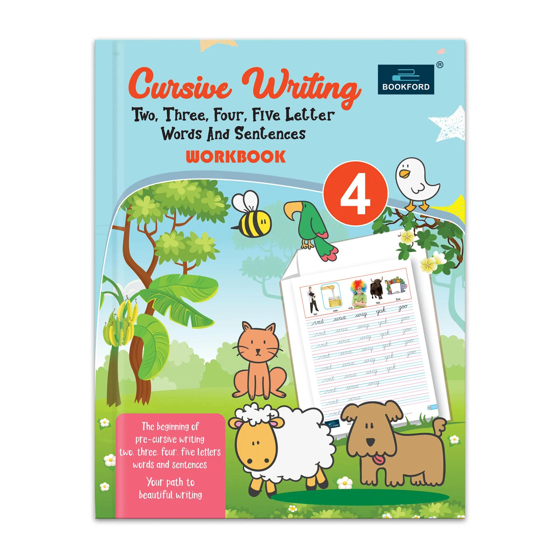Cursive Writing Two, Three, Four, Five Letter Words & Sentences Books For Kids - Part 4 - 4