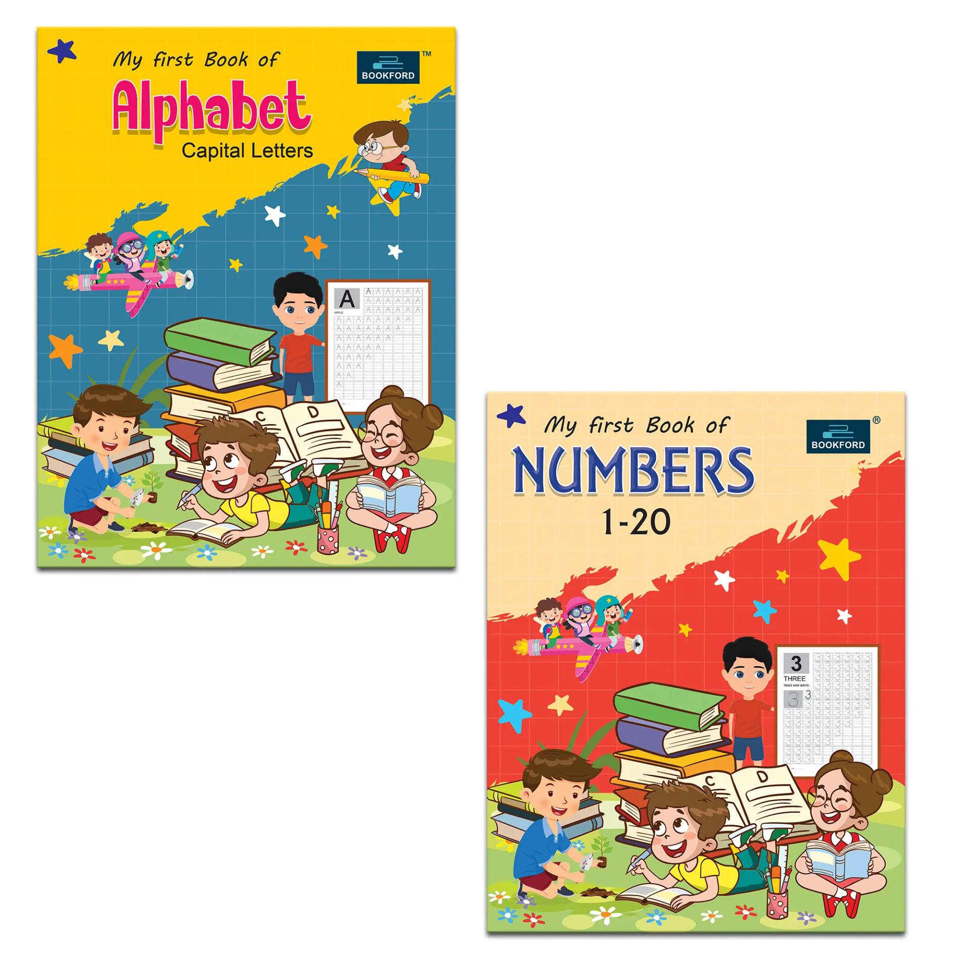 My First Writing Books For Kids - Set Of 2 Books - Capital Letters , Numbers 1-20 - 1