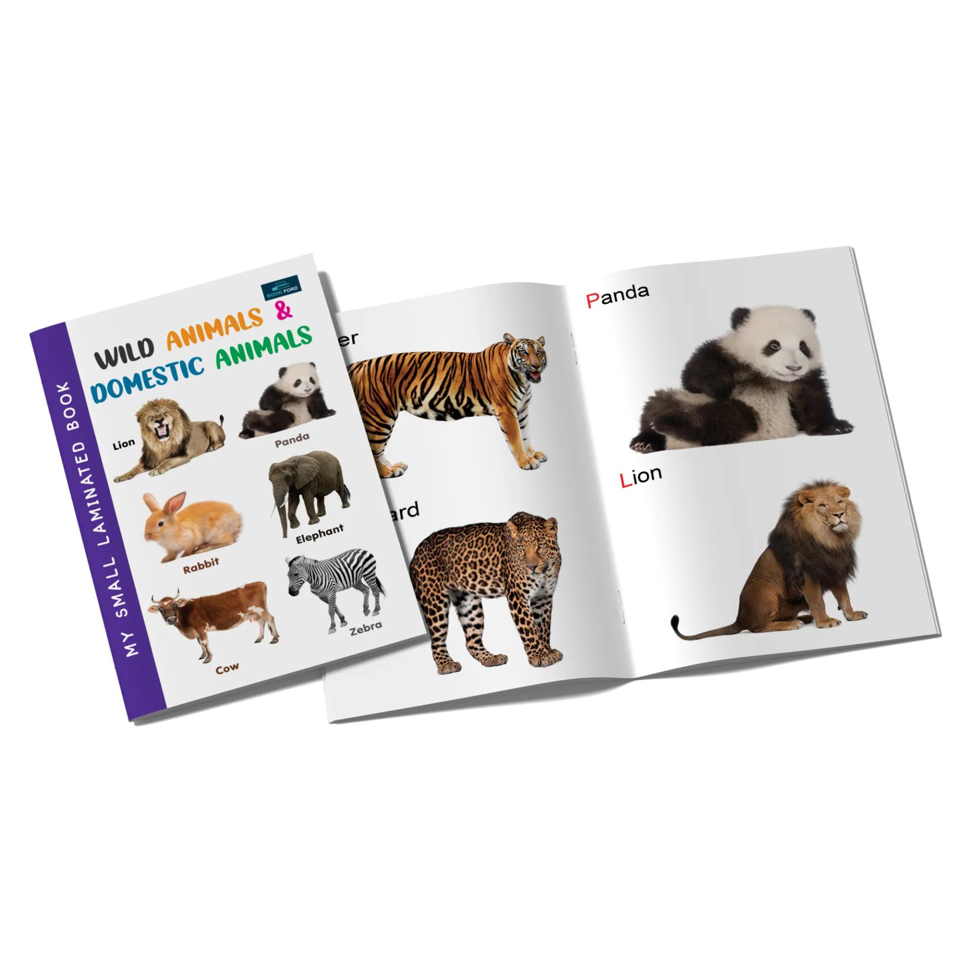 My Small Laminated Books - Set Of 2 Books - Hindi Varnamala And Wild Animals And Domestic For Kids ,    - 5